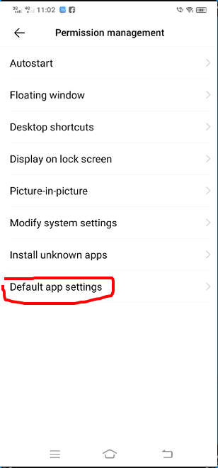 default app settings