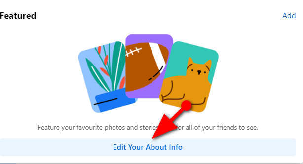 Edit Your About info par click kare