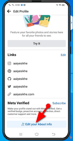 Edit Your About info