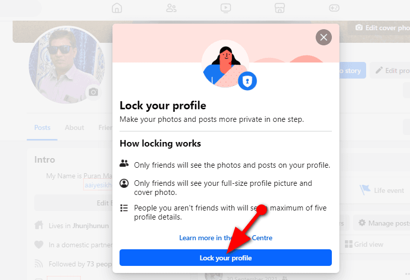 Lock your profile