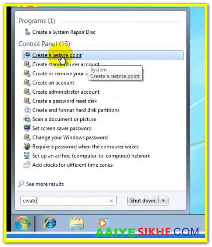 Create a Restore Point