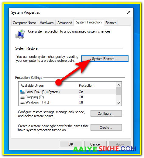System restore