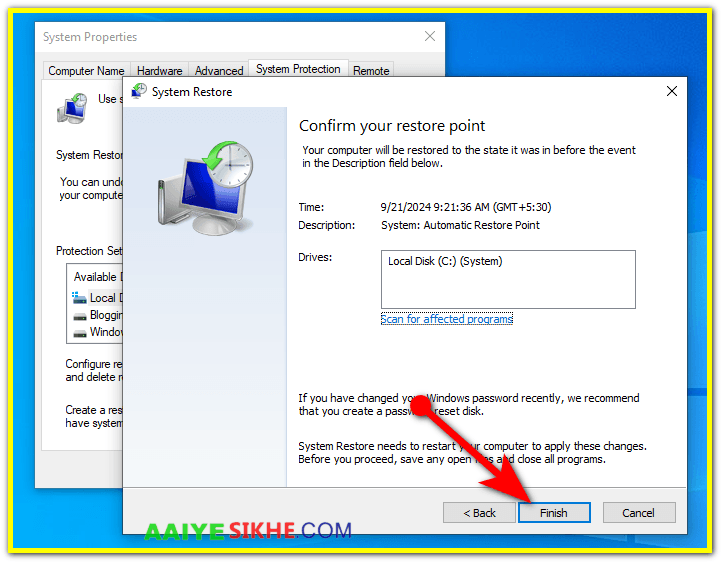 apply restore point